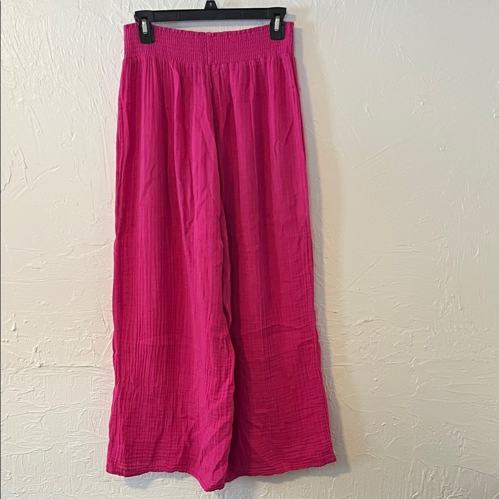 Michael Stars Raspberry Textured Trousers - Picture 4 of 5